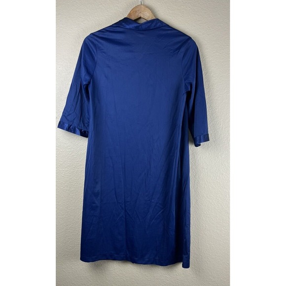 Vintage Vanity Fair Button Up Robe House Coat Sz M Sheer Navy Blue‎ Lightweight - Picture 6 of 7